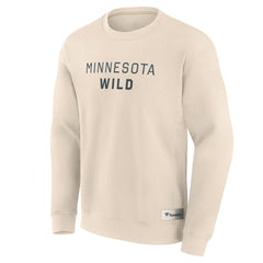 NHL Cream Minnesota Wild Fanatics Elements Future Ground Lettering Pullover Sweatshirt