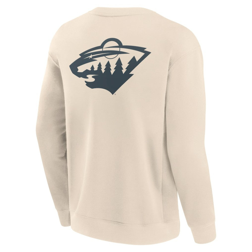 NHL Cream Minnesota Wild Fanatics Elements Future Ground Lettering Pullover Sweatshirt
