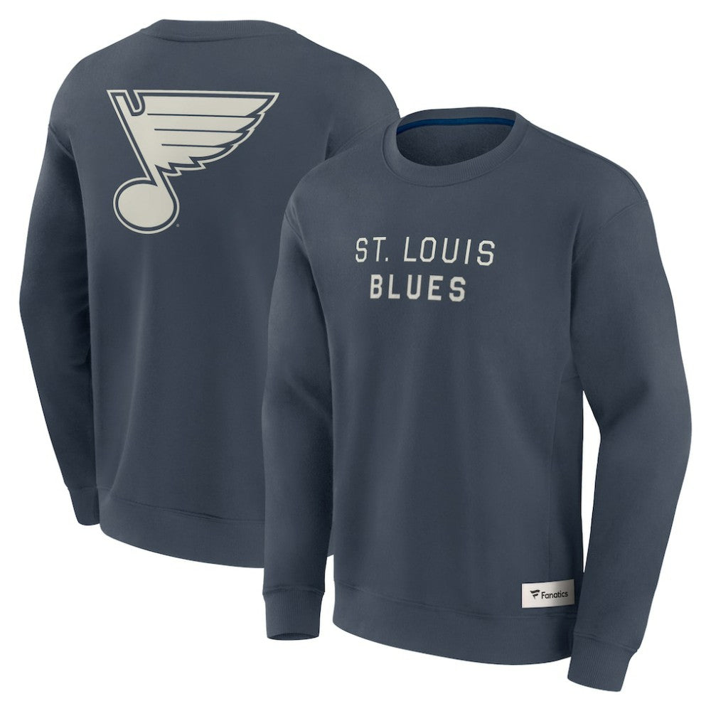 NHL Blue St. Louis Blues Fanatics Elements Future Ground Lettering Pullover Sweatshirt
