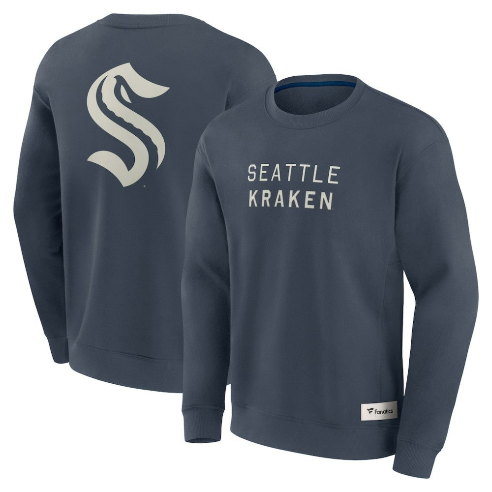 NHL Blue Seattle Kraken Fanatics Elements Future Ground Lettering Pullover Sweatshirt