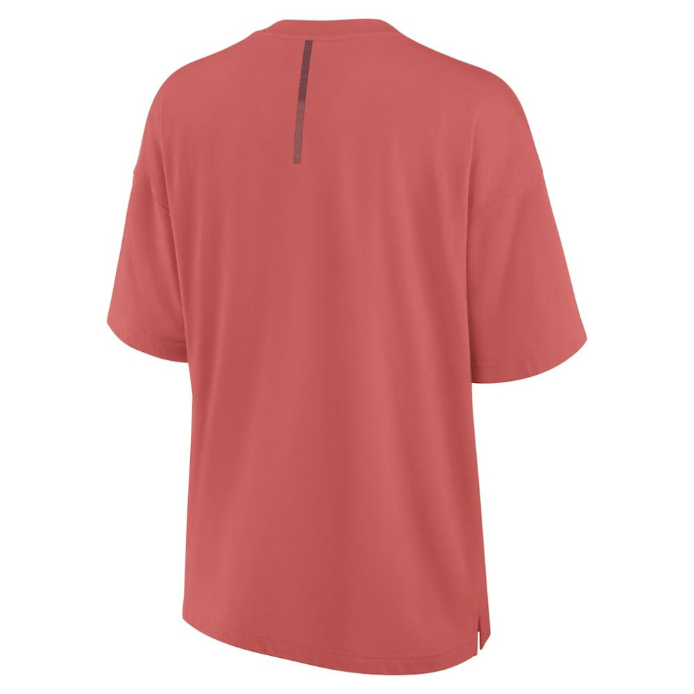 NHL Red Chicago Blackhawks Fanatics Women's Oversized Elements Raw Edge Future Ground T-Shirt