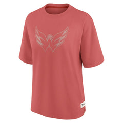 NHL Red Washington Capitals Fanatics Women's Oversized Elements Raw Edge Future Ground T-Shirt
