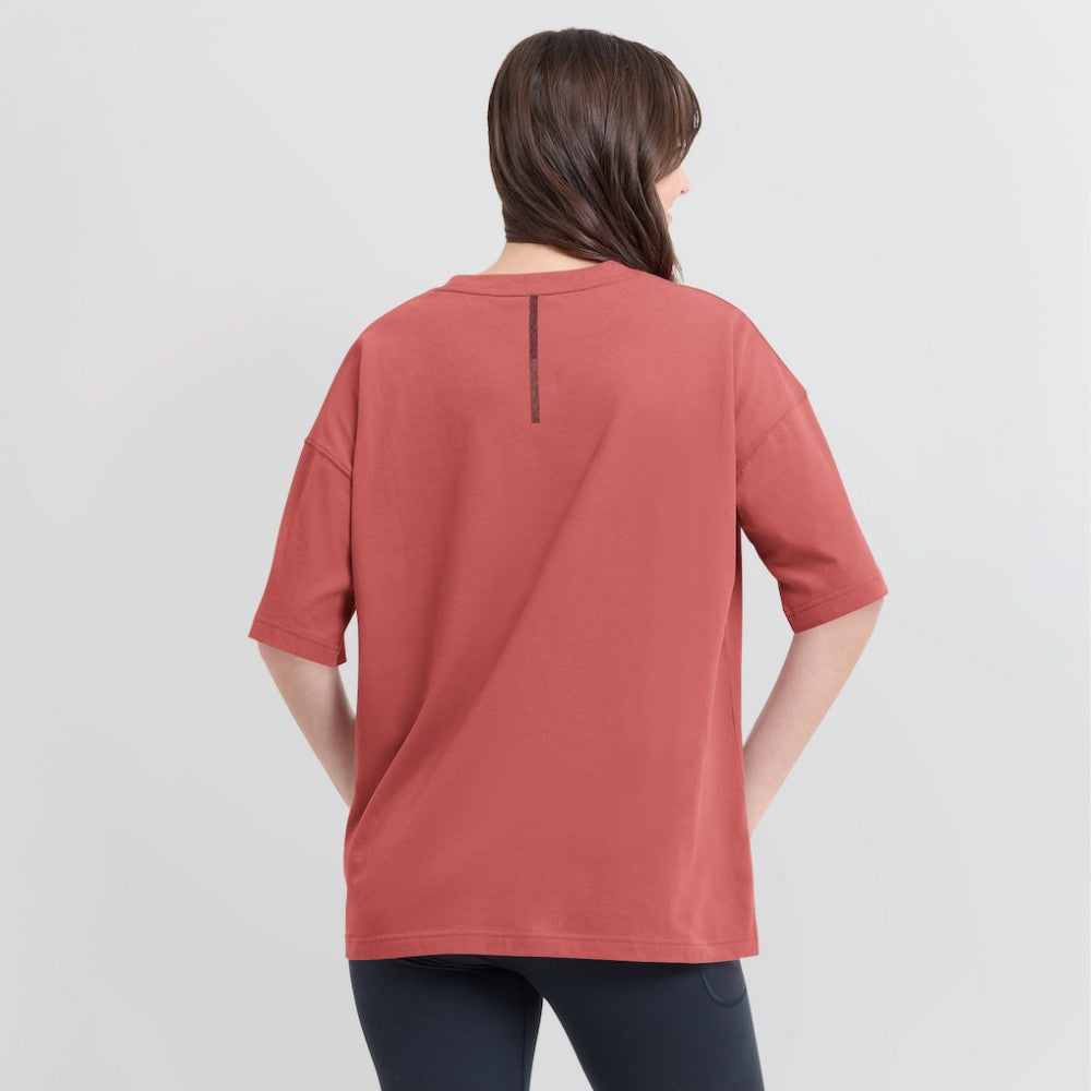 NHL Red Washington Capitals Fanatics Women's Oversized Elements Raw Edge Future Ground T-Shirt