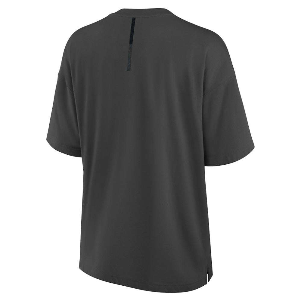 NHL Charcoal Pittsburgh Penguins Fanatics Women's Oversized Elements Raw Edge Future Ground T-Shirt