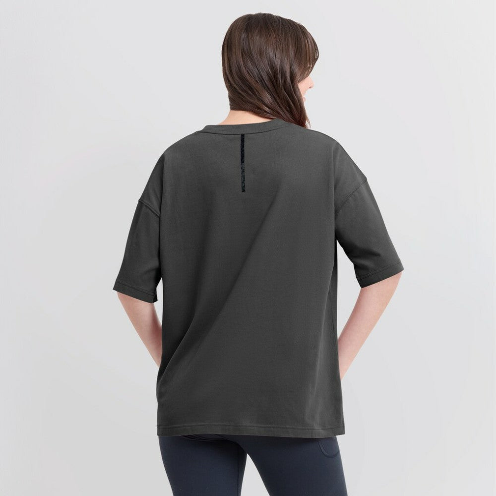NHL Charcoal Pittsburgh Penguins Fanatics Women's Oversized Elements Raw Edge Future Ground T-Shirt
