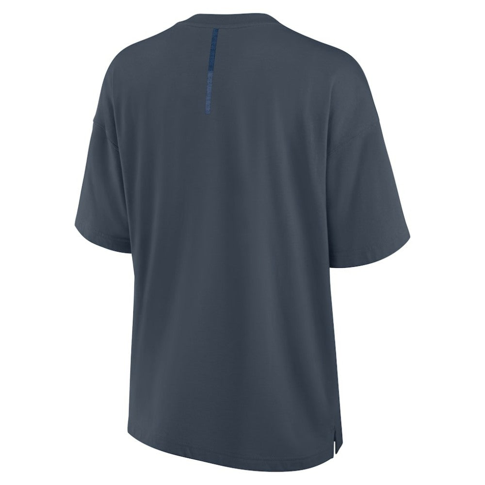 NHL Blue Seattle Kraken Fanatics Women's Oversized Elements Raw Edge Future Ground T-Shirt