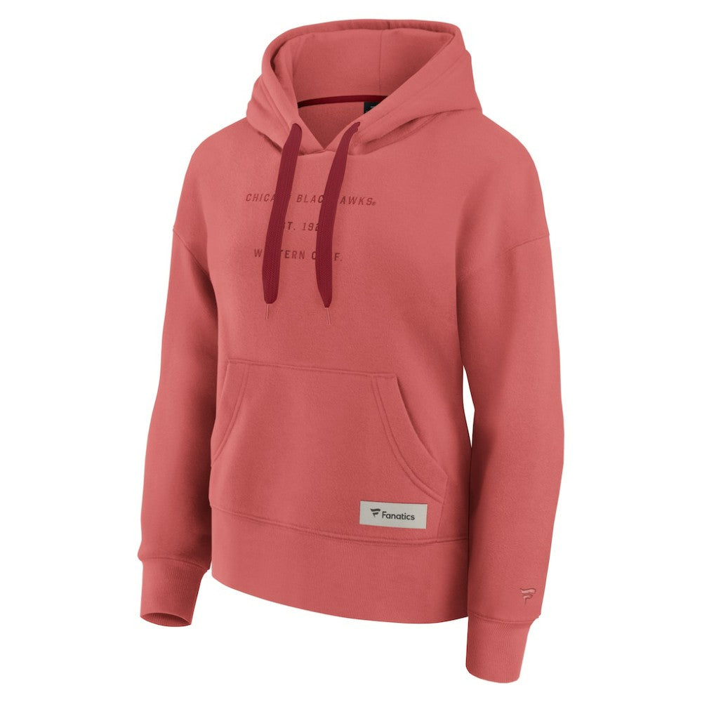 NHL Red Chicago Blackhawks Fanatics Women's Elements Future Ground Subtle Tonal Pullover Hoodie