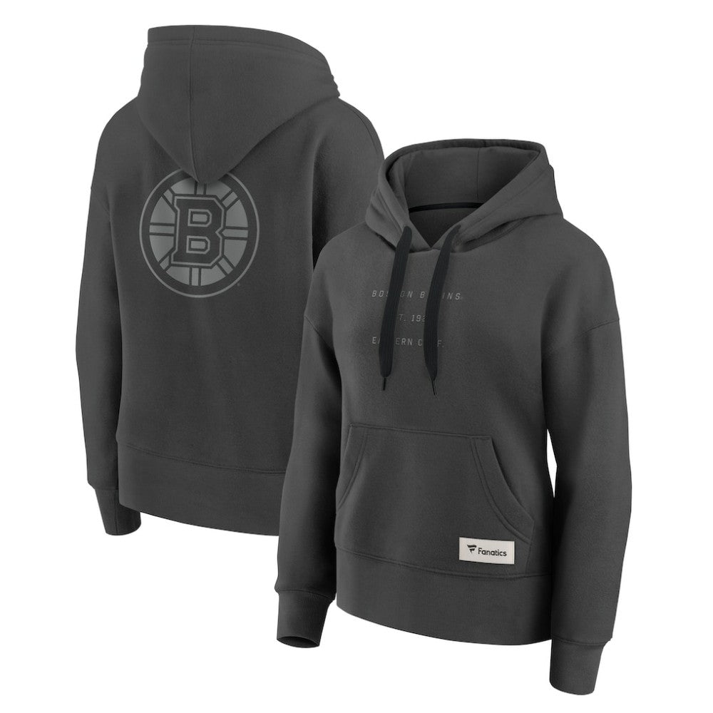 NHL Charcoal Boston Bruins Fanatics Women's Elements Future Ground Subtle Tonal Pullover Hoodie