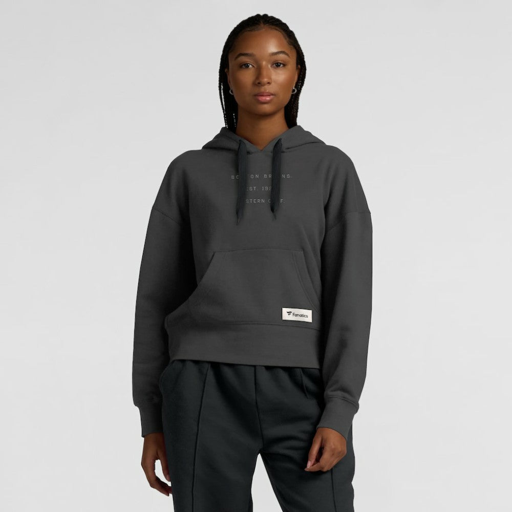 NHL Charcoal Boston Bruins Fanatics Women's Elements Future Ground Subtle Tonal Pullover Hoodie