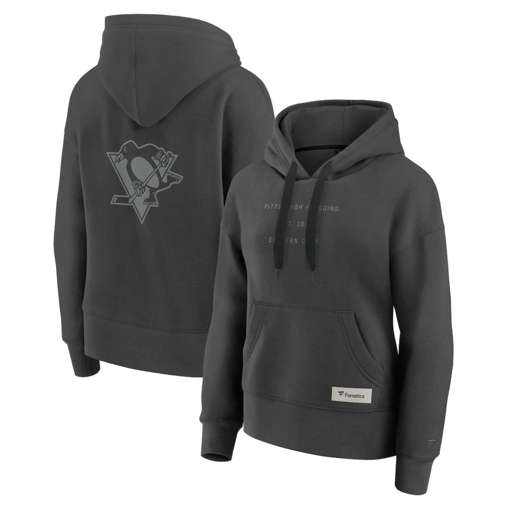NHL Charcoal Pittsburgh Penguins Fanatics Women's Elements Future Ground Subtle Tonal Pullover Hoodie