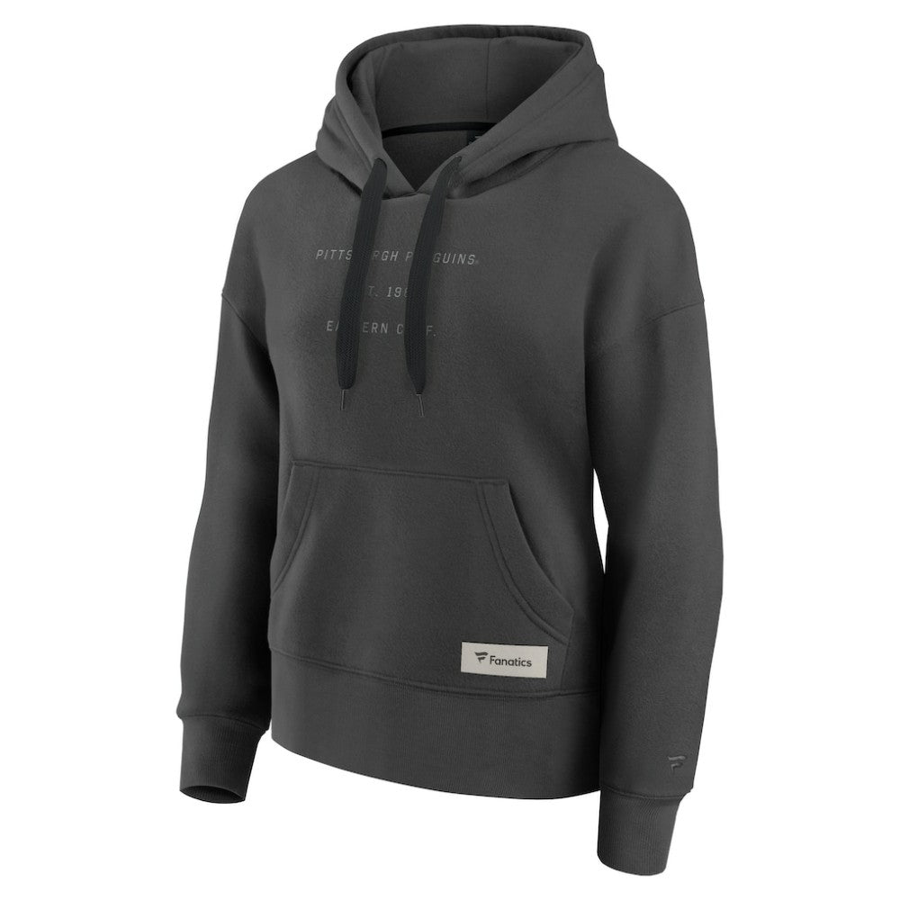 NHL Charcoal Pittsburgh Penguins Fanatics Women's Elements Future Ground Subtle Tonal Pullover Hoodie
