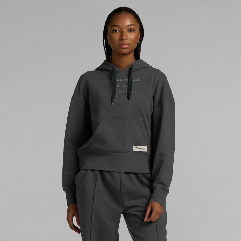 NHL Charcoal Pittsburgh Penguins Fanatics Women's Elements Future Ground Subtle Tonal Pullover Hoodie