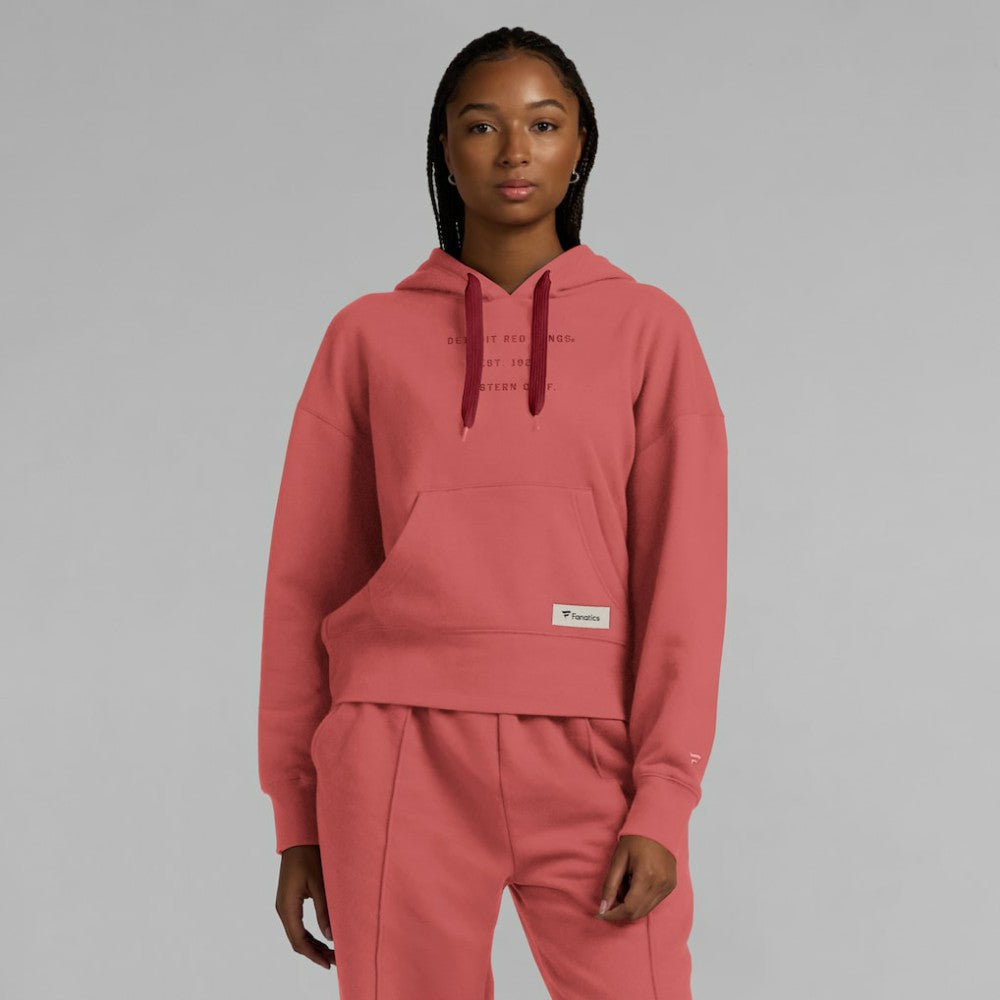 NHL Red Detroit Red Wings Fanatics Women's Elements Future Ground Subtle Tonal Pullover Hoodie