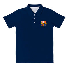 Barcelona Vive La Fete Youth Solid Polo -  Navy