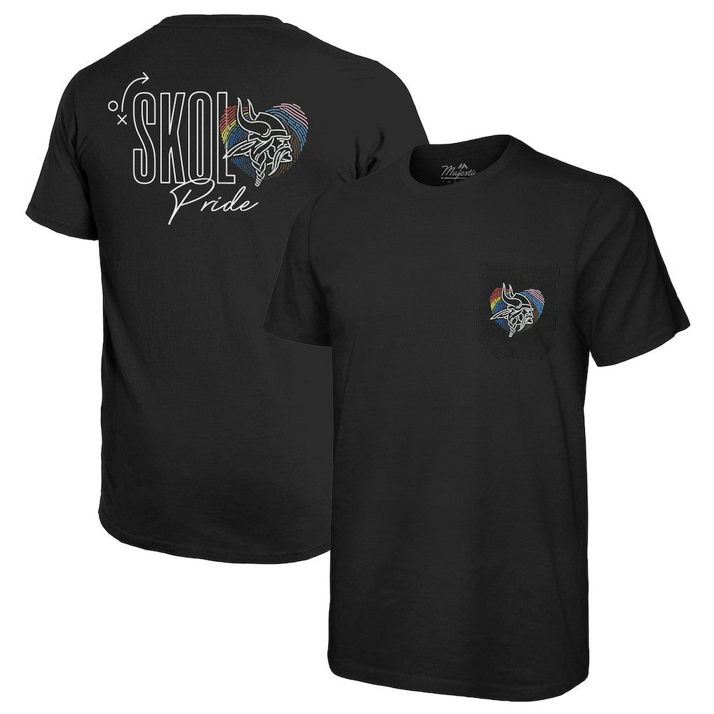 Majestic Threads Pride Pocket T-Shirt - Minnesota Vikings