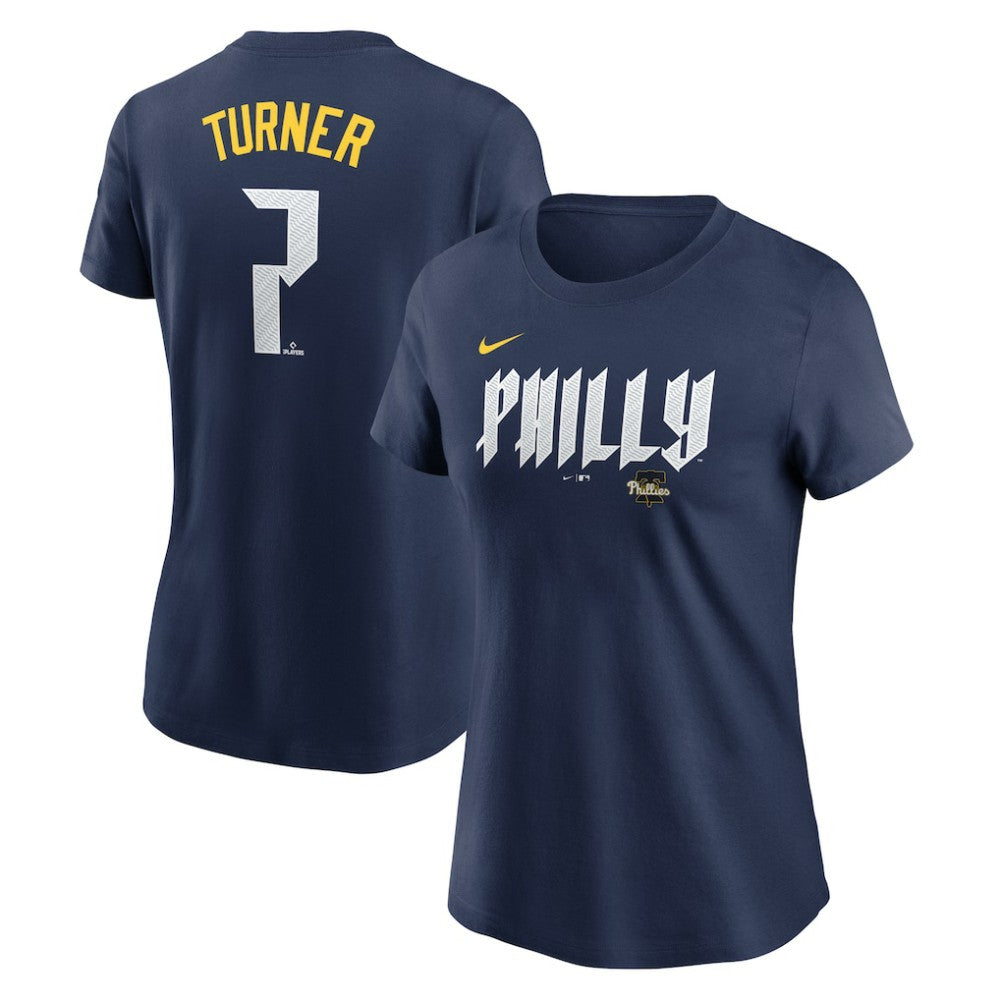 MLB Trea Turner Philadelphia Phillies Nike Women's 2024 City Connect Fuse Player Name & Number T-Shirt