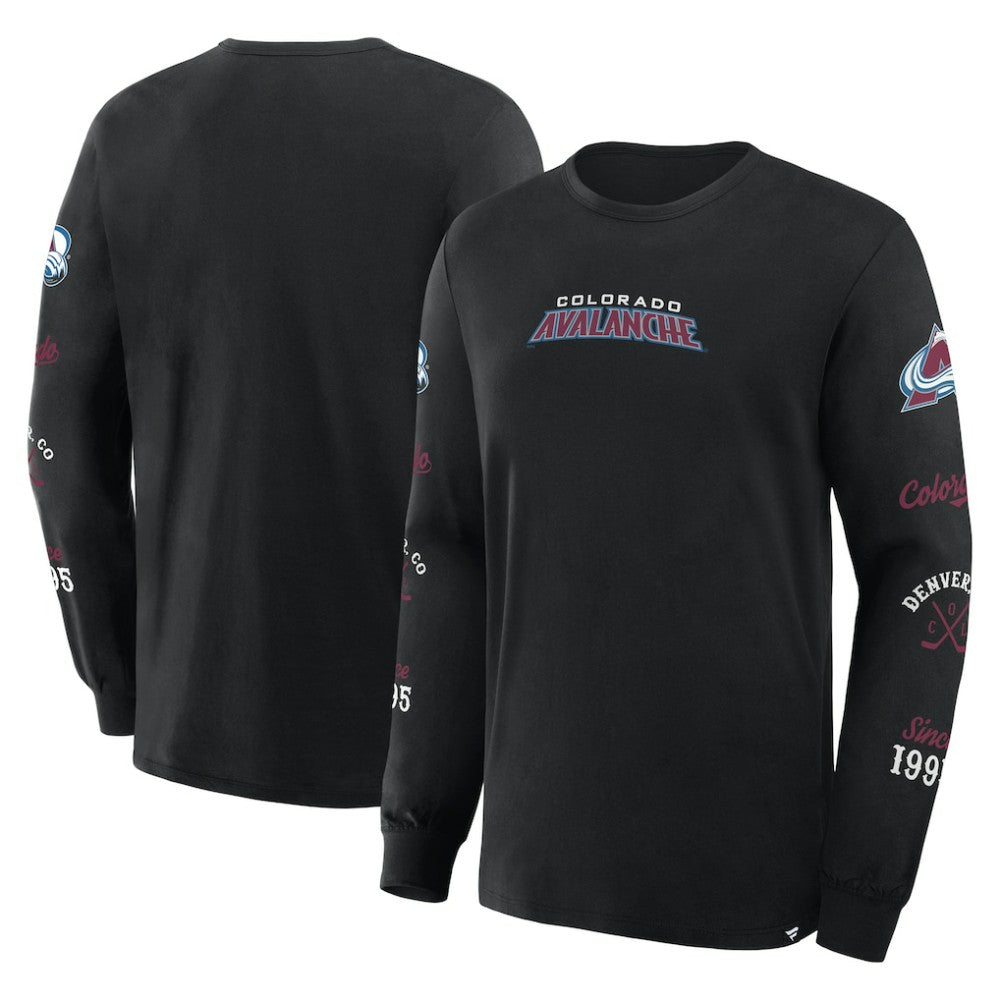 NHL Black Colorado Avalanche Fanatics Boxed In Legacy Long Sleeve T-Shirt