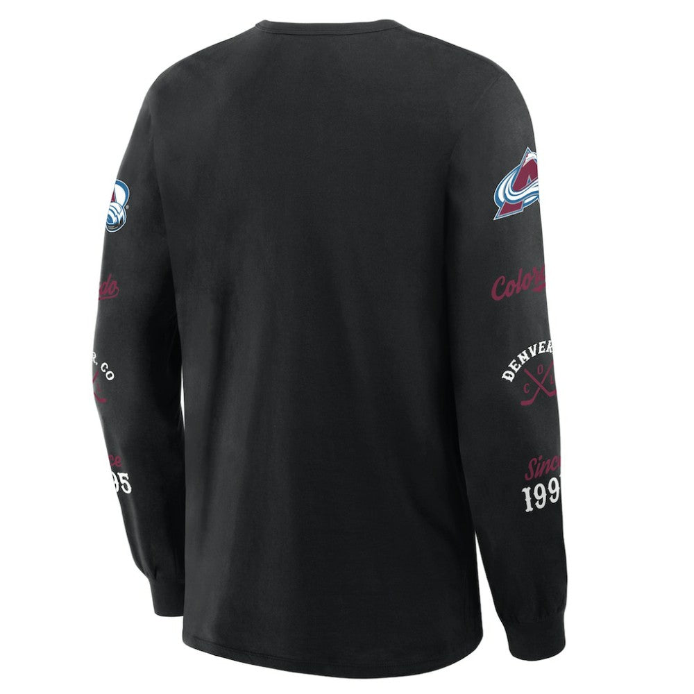 NHL Black Colorado Avalanche Fanatics Boxed In Legacy Long Sleeve T-Shirt