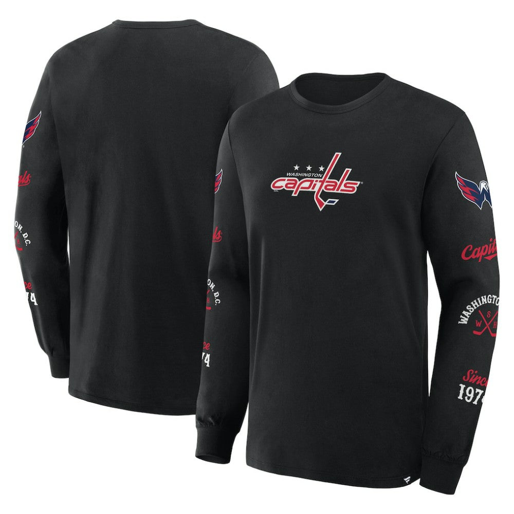 NHL Black Washington Capitals Fanatics Boxed In Legacy Long Sleeve T-Shirt