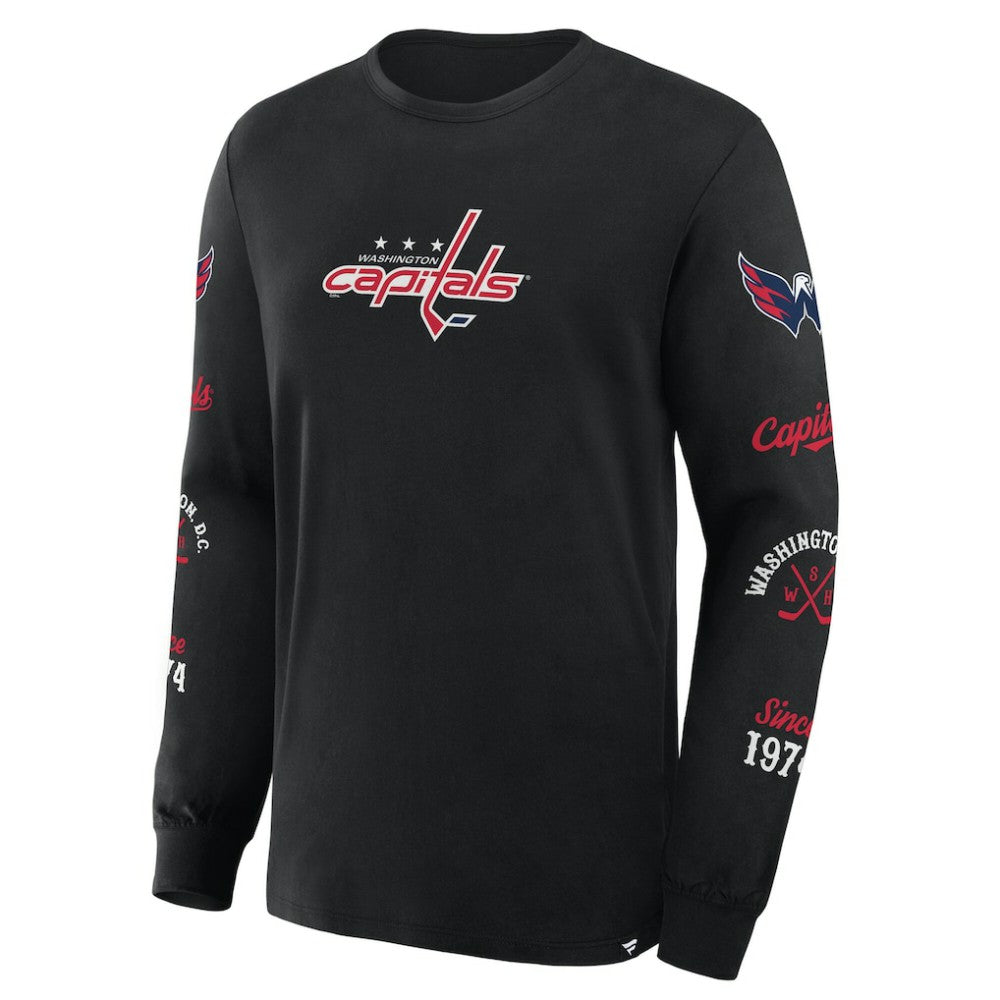 NHL Black Washington Capitals Fanatics Boxed In Legacy Long Sleeve T-Shirt