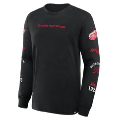 NHL Black Detroit Red Wings Fanatics Boxed In Legacy Long Sleeve T-Shirt