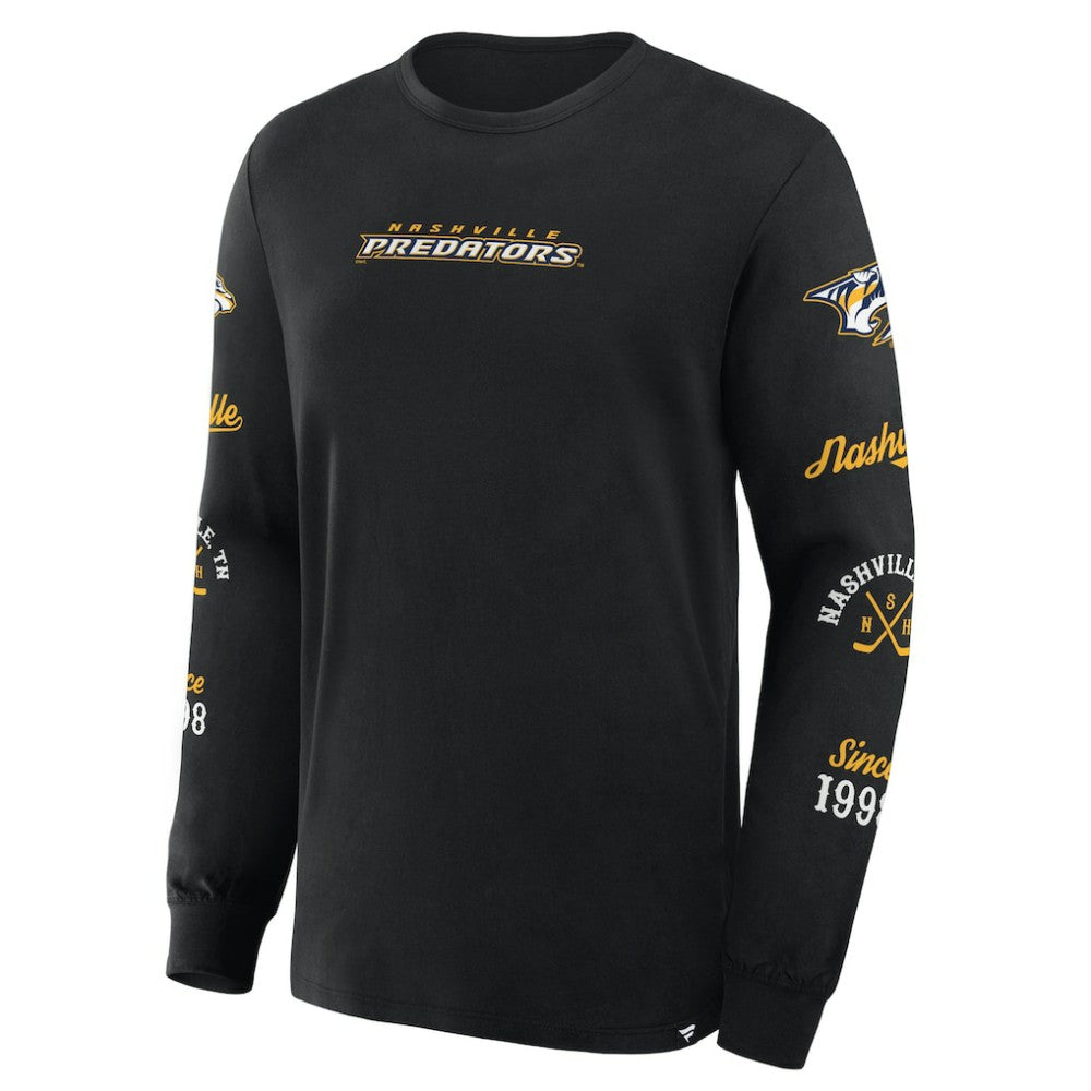 NHL Black Nashville Predators Fanatics Boxed In Legacy Long Sleeve T-Shirt