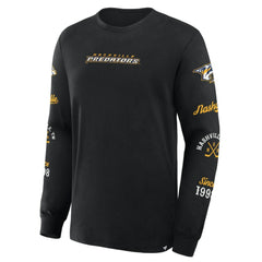 NHL Black Nashville Predators Fanatics Boxed In Legacy Long Sleeve T-Shirt