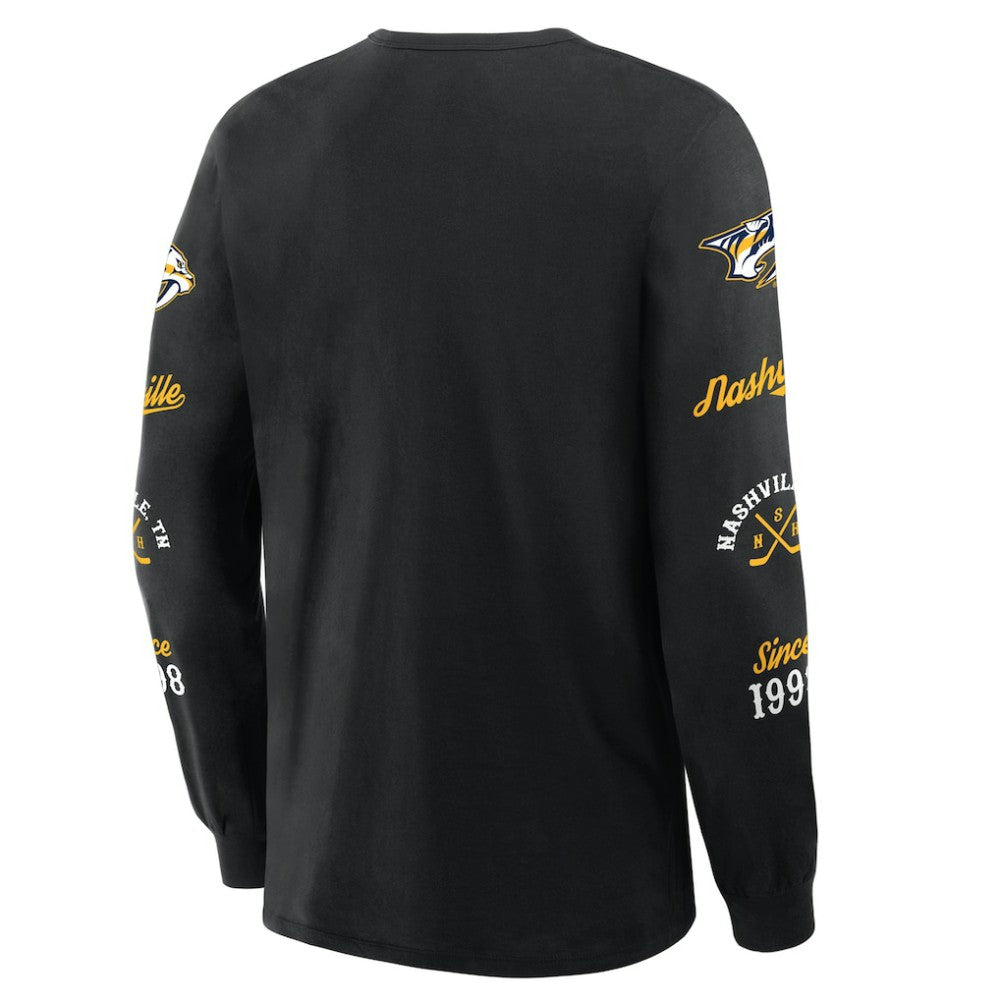 NHL Black Nashville Predators Fanatics Boxed In Legacy Long Sleeve T-Shirt