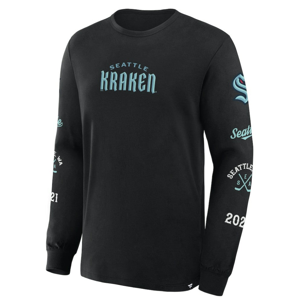 NHL Black Seattle Kraken Fanatics Boxed In Legacy Long Sleeve T-Shirt