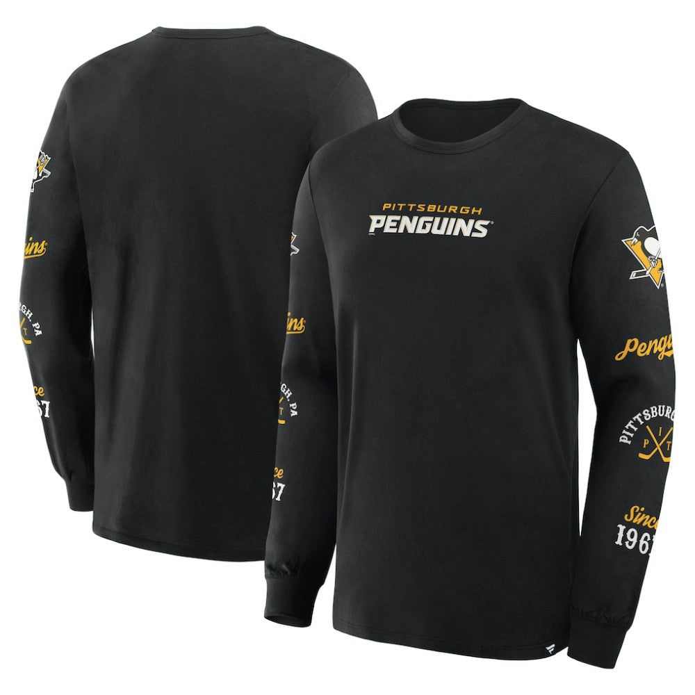 NHL Black Pittsburgh Penguins Fanatics Boxed In Legacy Long Sleeve T-Shirt