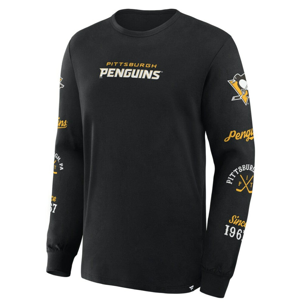 NHL Black Pittsburgh Penguins Fanatics Boxed In Legacy Long Sleeve T-Shirt