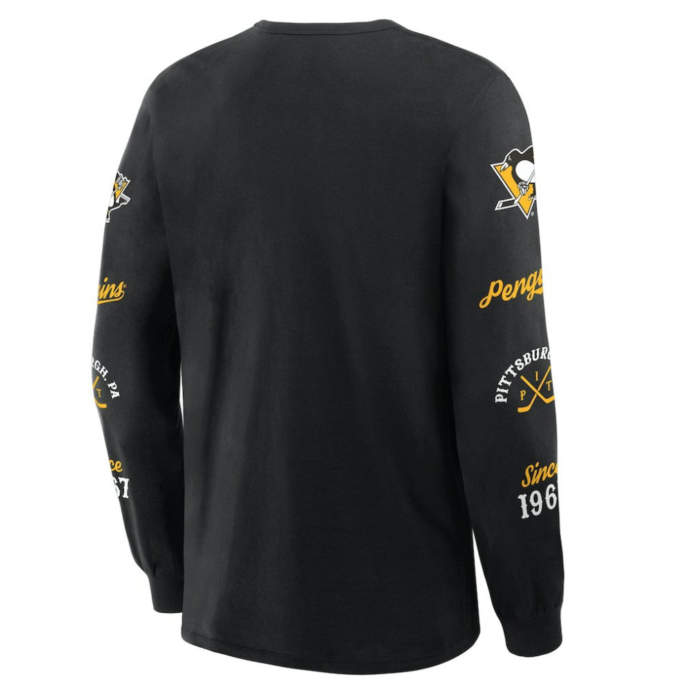 NHL Black Pittsburgh Penguins Fanatics Boxed In Legacy Long Sleeve T-Shirt