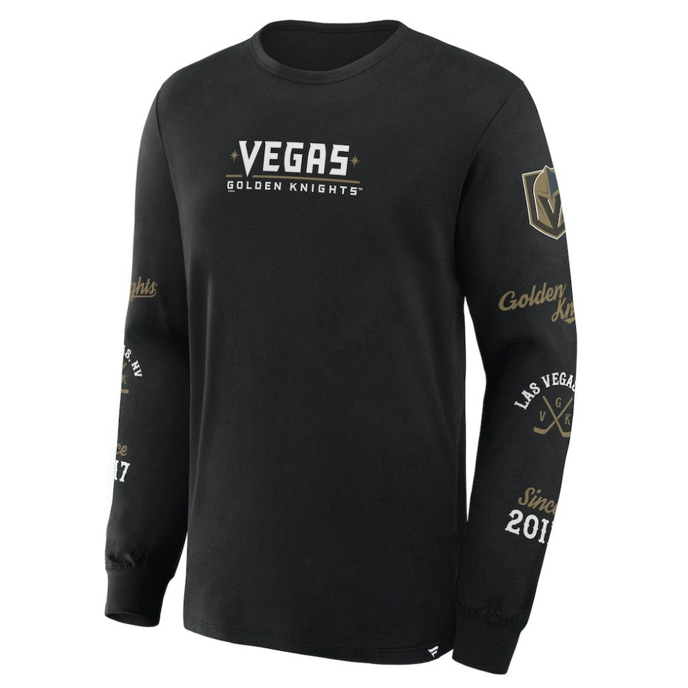 NHL Black Vegas Golden Knights Fanatics Boxed In Legacy Long Sleeve T-Shirt