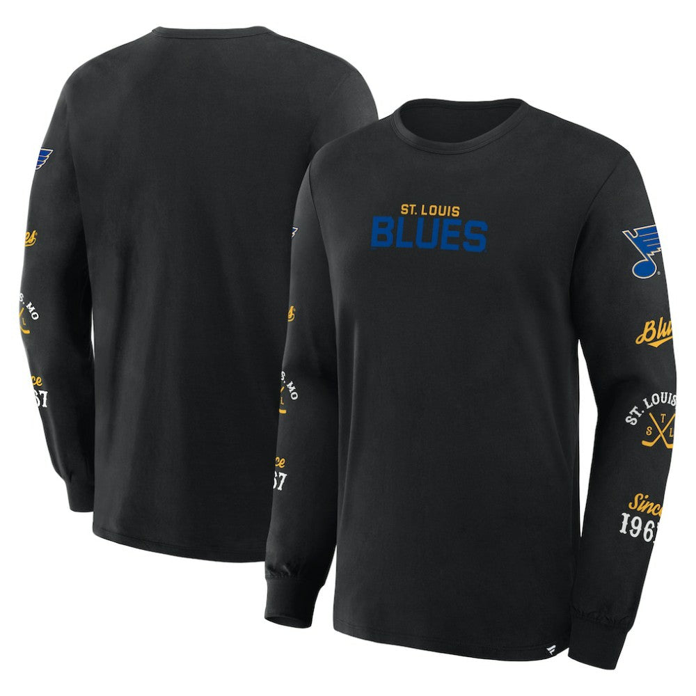 NHL Black St. Louis Blues Fanatics Boxed In Legacy Long Sleeve T-Shirt