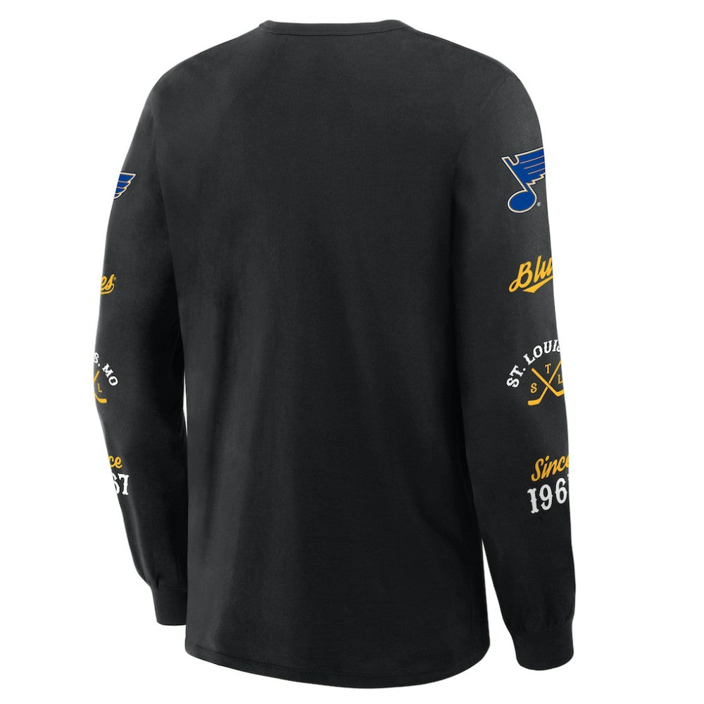 NHL Black St. Louis Blues Fanatics Boxed In Legacy Long Sleeve T-Shirt