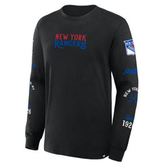 NHL Black New York Rangers Fanatics Boxed In Legacy Long Sleeve T-Shirt