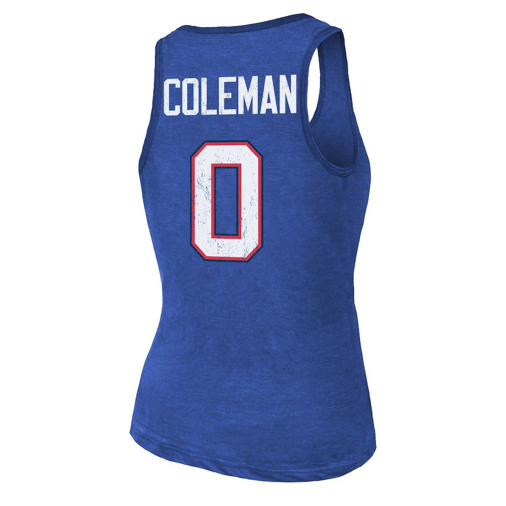Keon Coleman  Majestic Threads Women's Name & Number Tri-Blend Scoop Neck Tank Top - Buffalo Bills