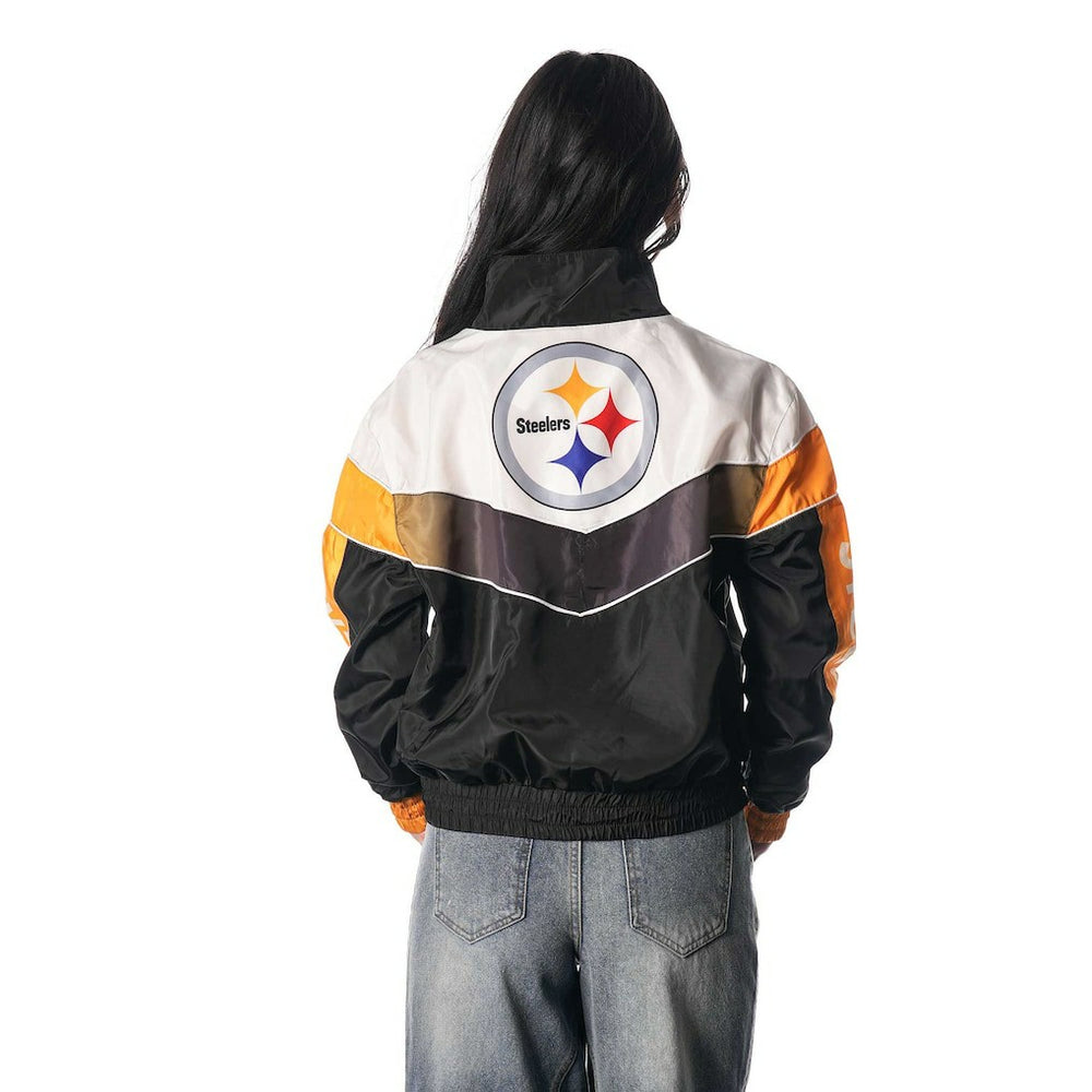 The Wild Collective Women's 1/4 Zip Track Jacket - Pittsburgh Steelers