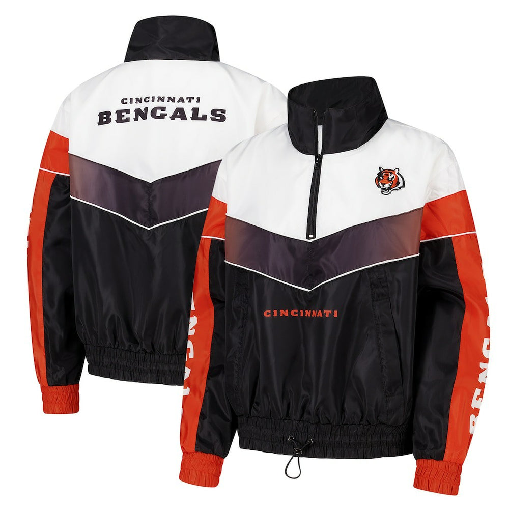 The Wild Collective Women's 1/4 Zip Track Jacket - Cincinnati Bengals