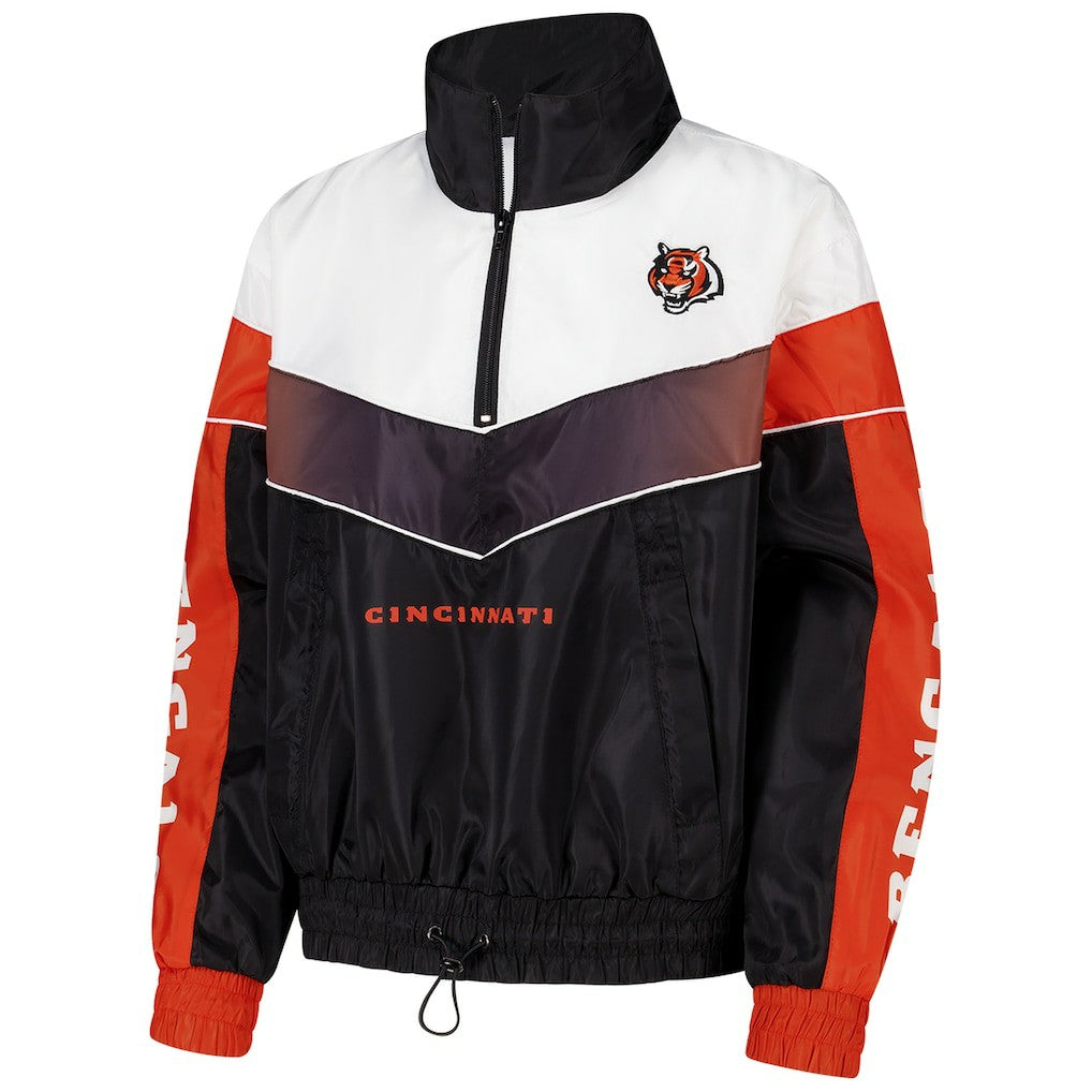 The Wild Collective Women's 1/4 Zip Track Jacket - Cincinnati Bengals