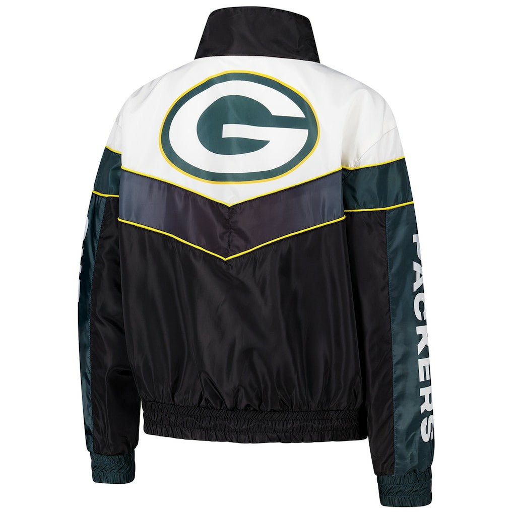 The Wild Collective Women's 1/4 Zip Track Jacket - Green Bay Packers