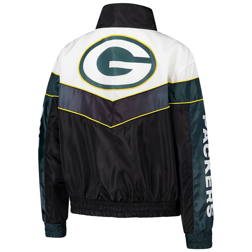 The Wild Collective Women's 1/4 Zip Track Jacket - Green Bay Packers