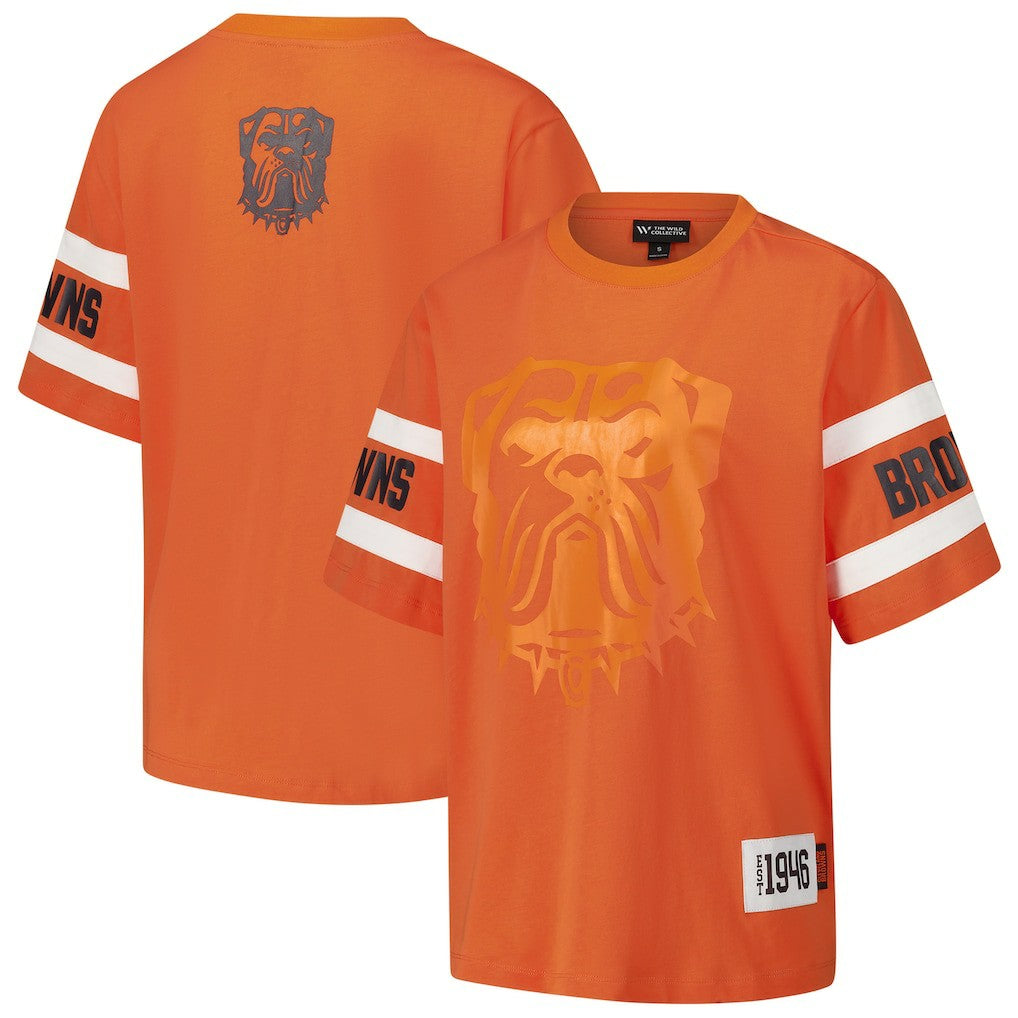The Wild Collective Women's Drop Shoulder T-Shirt - Cleveland Browns