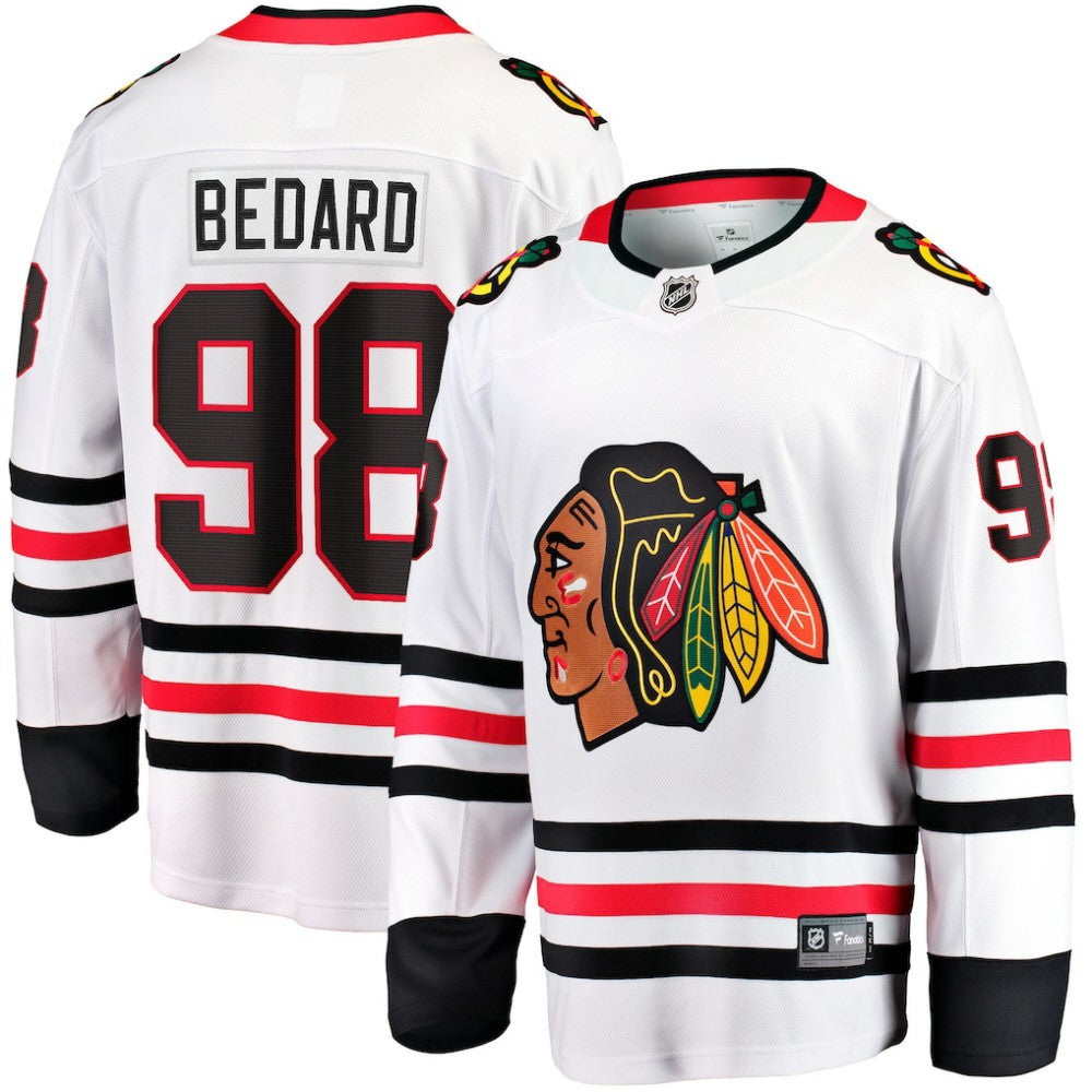 NHL White Connor Bedard Chicago Blackhawks Fanatics Breakaway Jersey