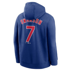 MLB Dansby Swanson Chicago Cubs Nike Player Name & Number Club Pullover Hoodie