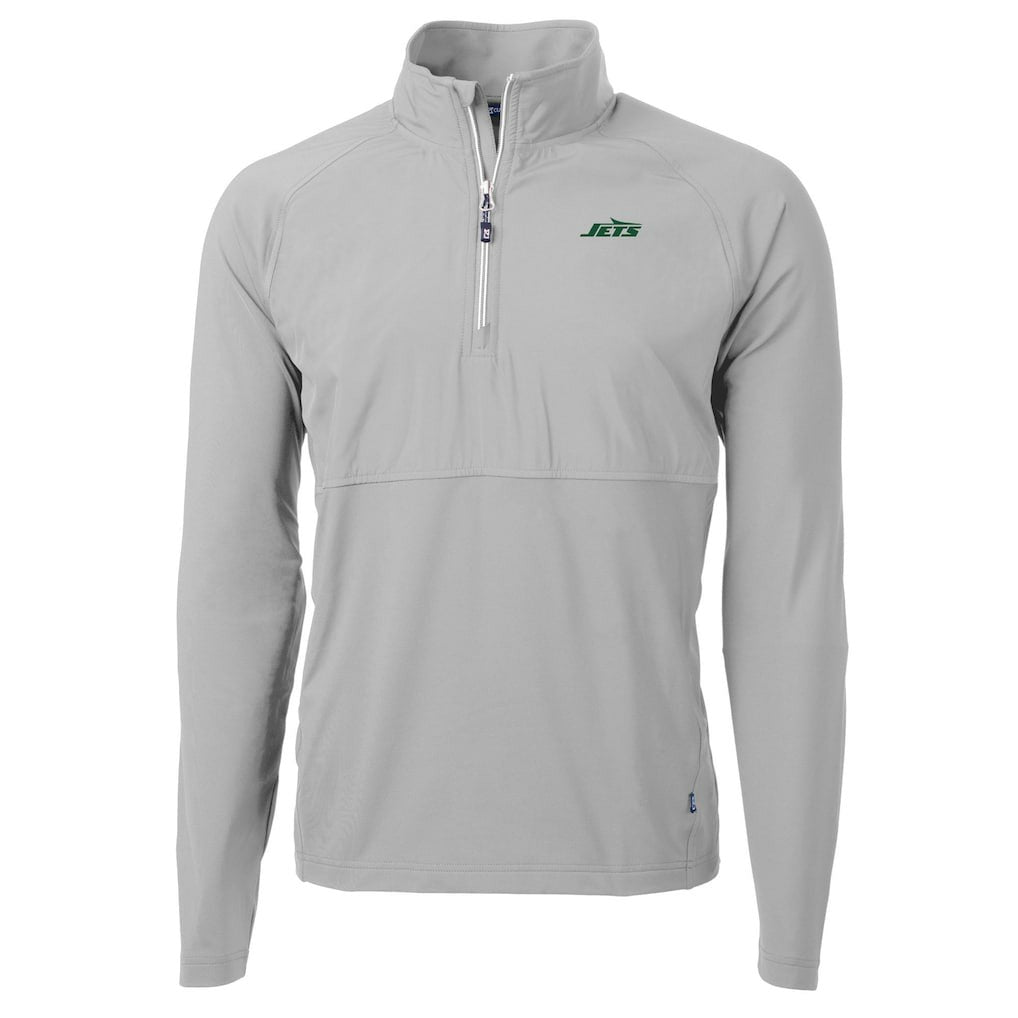 Cutter & Buck Primary Logo Adapt Eco Knit Hybrid Recycled Raglan Quarter-Zip Top - New York Jets