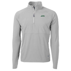 Cutter & Buck Primary Logo Adapt Eco Knit Hybrid Recycled Raglan Quarter-Zip Top - New York Jets
