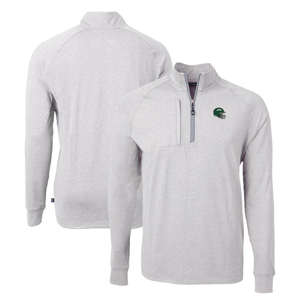 Cutter & Buck Helmet Adapt Eco Knit Quarter-Zip Top - New York Jets