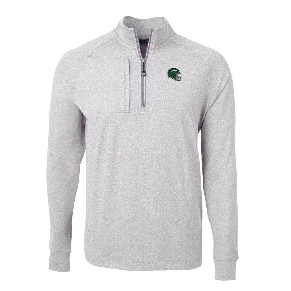Cutter & Buck Helmet Adapt Eco Knit Quarter-Zip Top - New York Jets