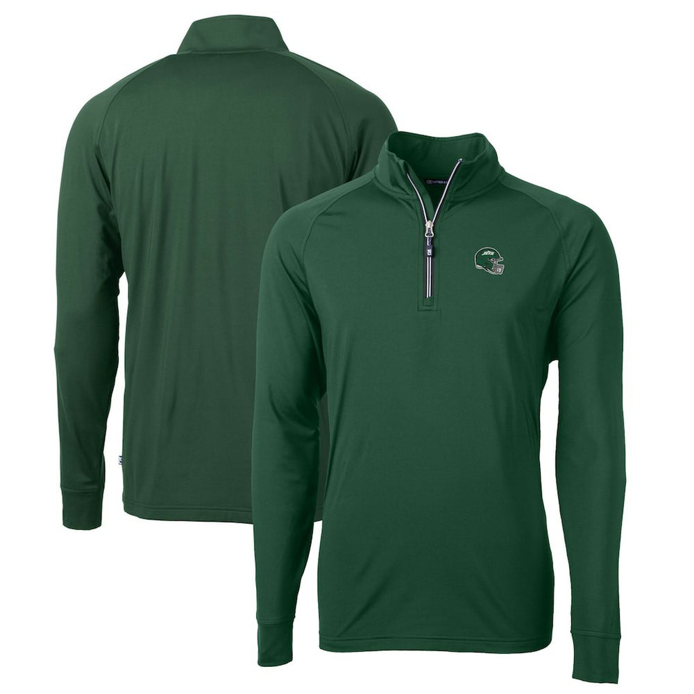 Cutter & Buck Helmet Adapt Eco Knit Stretch Recycled Quarter-Zip Top - New York Jets